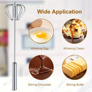 Stainless Steel Multi-Use Whisk & Milk Frother - Hand Push Blender For Baking, Eggs & Cream - Essential Kitchen Gadget