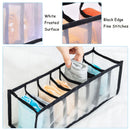 [Foldable Nylon Bra Organizer] 5pcs Foldable Nylon Bra Organizer - Closet Underwear Organizer Drawer Divider for Women - Includes 6/7/7/11/11 Cell for Lingerie, Underwear, Socks, Ties (Black)