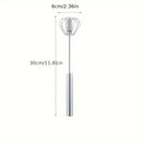 Stainless Steel Multi-Use Whisk & Milk Frother - Hand Push Blender For Baking, Eggs & Cream - Essential Kitchen Gadget