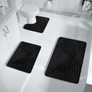 3 Piece Bathroom Mat Memory Foam Ultra Soft and Absorbent Leaf Bath Rugs Thick Washable For Bathroom Toilet Tub Mat Set