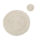 1/4/6Sets Boho Woven Round Placemats and Rattan Coasters Set Dining Table Mats Coasters Non Slip Washable Farmhouse Place Mats