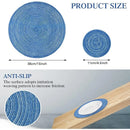 1/4/6Sets Boho Woven Round Placemats and Rattan Coasters Set Dining Table Mats Coasters Non Slip Washable Farmhouse Place Mats