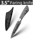 Kitchen Knives Set 1-8PCS Utility Santoku Japanese Chef Knife Cleaver Damascus Drawing 7Cr17 440C Stainless Steel Kitchen Tools