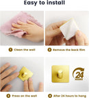 Adhesive Hook Heavy Duty Waterproof in Shower Hooks for Hanging Towels Clothes Robes for Bathroom Removable Adhesive Wall Hook