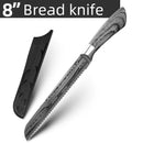 Kitchen Knives Set 1-8PCS Utility Santoku Japanese Chef Knife Cleaver Damascus Drawing 7Cr17 440C Stainless Steel Kitchen Tools