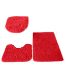3pc Bathroom Set Rug Mat Toilet Lid Cover Plain Solid Color Bathmats Rugs Kit Non-Slip Fluffy Home Carpets For Bathroom