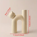 Luxury Cat Vase - Beige Resin Tube-Shaped Home Decor for Bedroom/Bar, Minimalist Tabletop Sculpture (No Flowers Included)