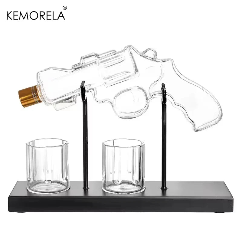 KEMORELA Revolver Glass Decanter Whiskey Glass Set Wine Dispenser Bar Drinking Container Glass Bottle Exquisite Men's Gifts