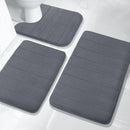 Memory Foam Bathroom Rugs Set Non Slip Extra Soft Water Absorbent Machine Washable & Dry Shower Toilet Mats for Tub Floor Beige
