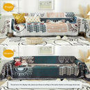 1pc Scandinavian Style All-Season Sofa Covers Cotton Blend Sofa Throw Covers Universal Featuring Botanical, Abstract Fish, And Majestic Cat Patterns Sofa Cover, Furniture Protector For Bedroom Office Living Room Home Decor