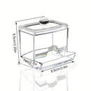 1pc Transparent Clear Cotton Swabs Storage Holder Dispenser - Keep Cotton Pads Organized and Within Reach - Bathroom Storage Container with Lid, Art Supplies Organizer, Space-Saving, Easy to Clean, and Durable