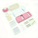 14-Piece Stainless Steel Vegetable Chopper Set - Multifunctional Fruit and Food Slicer, Grater, Cutter with Container, Interchangeable Blades, and Onion Mincer - Manual Operation, Easy to Use, Space-Saving, and Durable Kitche