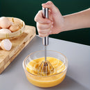 Stainless Steel Multi-Use Whisk & Milk Frother - Hand Push Blender For Baking, Eggs & Cream - Essential Kitchen Gadget